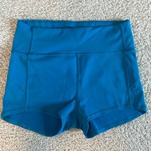Blue lululemon spandex shorts size 6